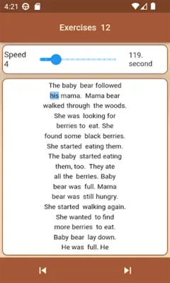 Speed Reading and Exercises android App screenshot 0