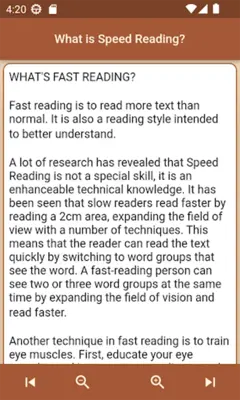 Speed Reading and Exercises android App screenshot 4