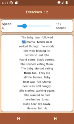 Speed Reading and Exercises android App screenshot 7